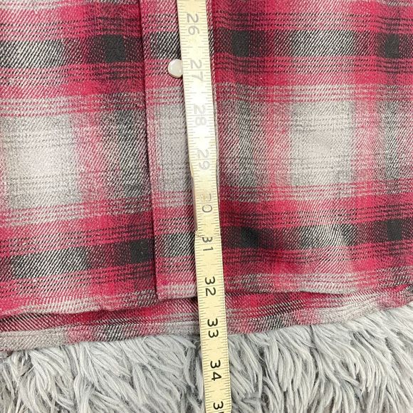 Men’s Extra Heavy Pearl Snap Plaid Flannel Outdoor Shacket Red Black Gry 2XL NWT - Picture 7 of 8